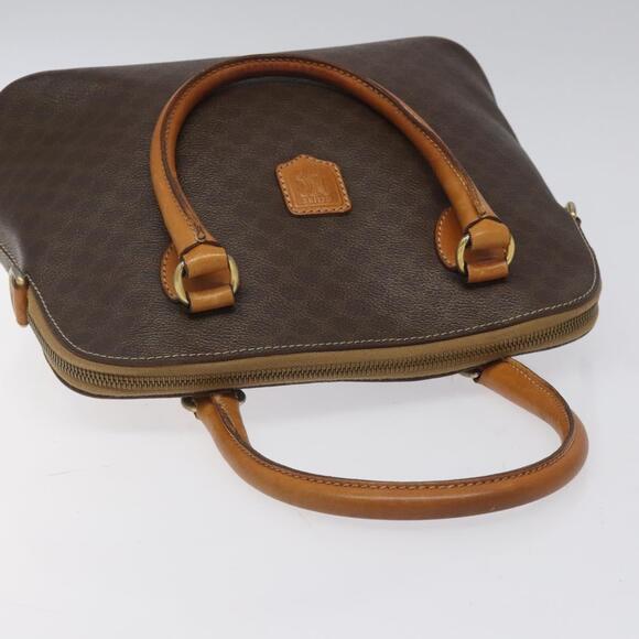 CELINE Macadam Canvas Hand Bag Pvc Leather Brown Gold - Picture 6 of 12